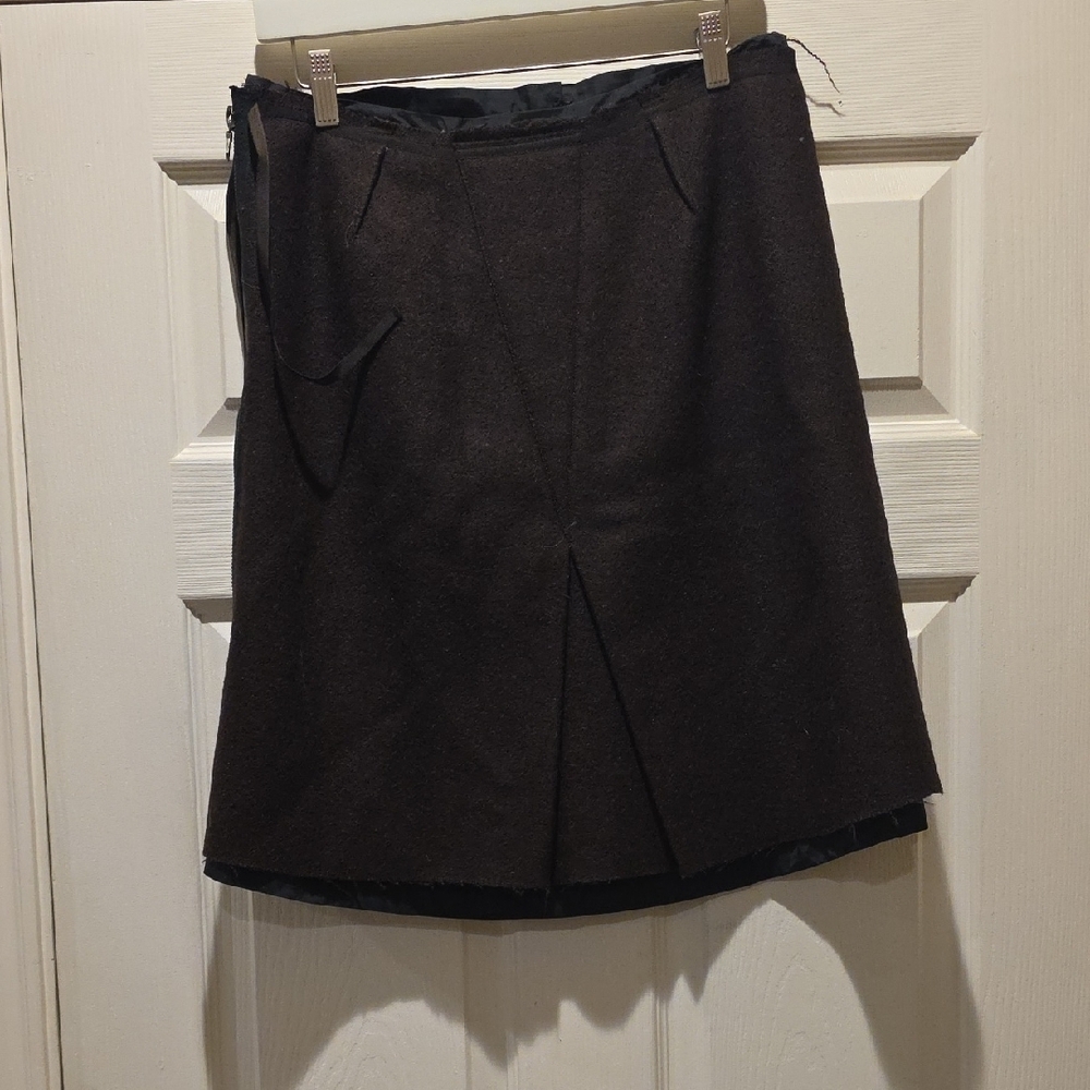 Prada Dark Brown A-Line Skirt - Picture 4 of 5